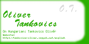 oliver tankovics business card